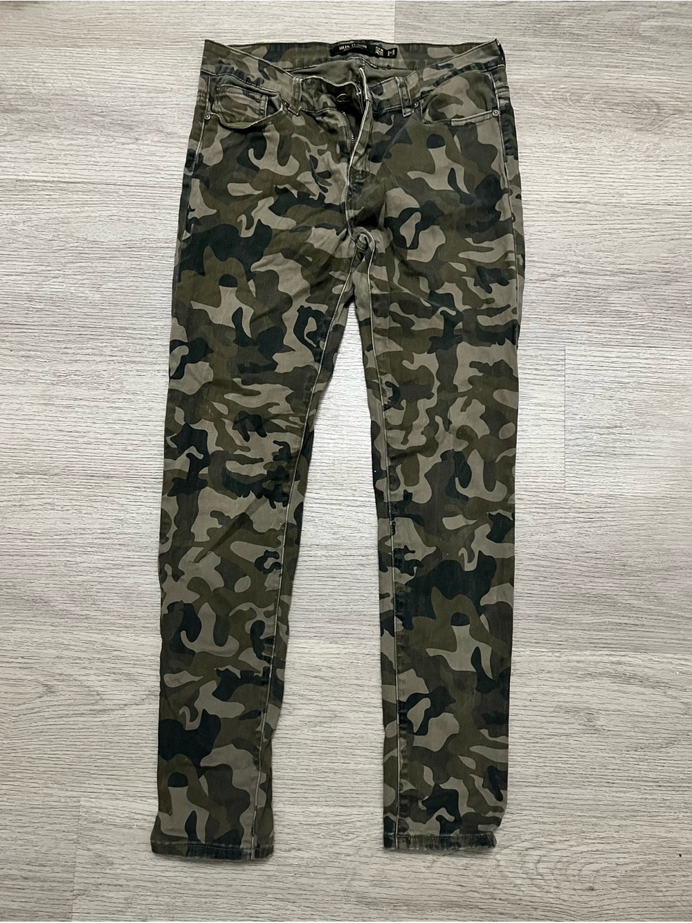 Camo Skinny Jeans for Women Junior - Olive Green Size 9